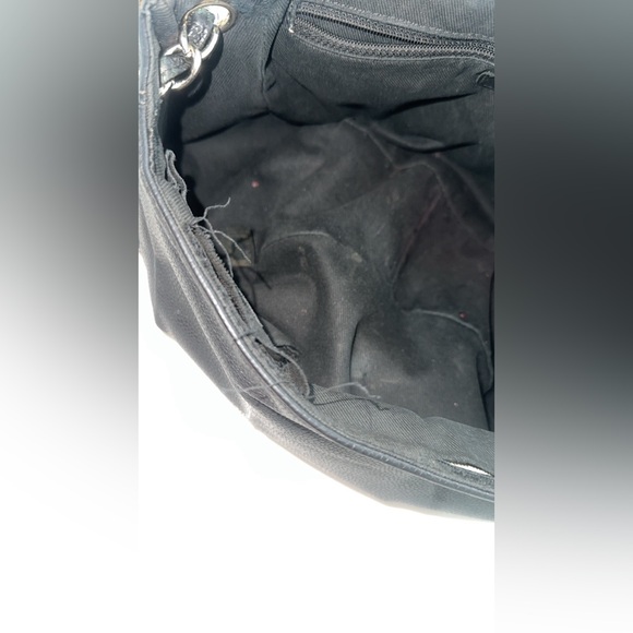 Preowned Authentic Chanel Black Caviar Leather, Pleated Half Moon Flap Bag - Picture 15 of 16